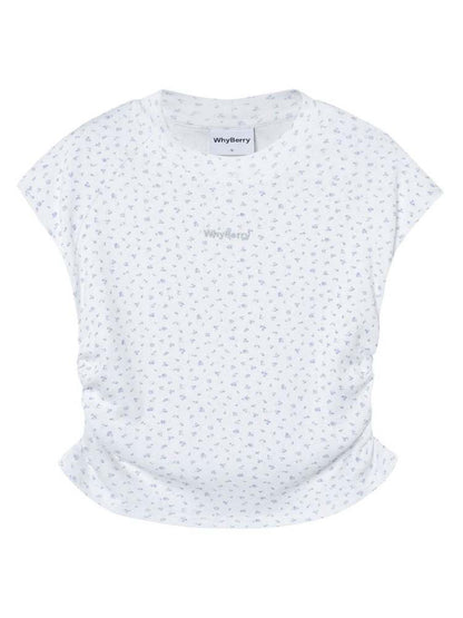 Floral Waist Draw Cropped T-Shirt