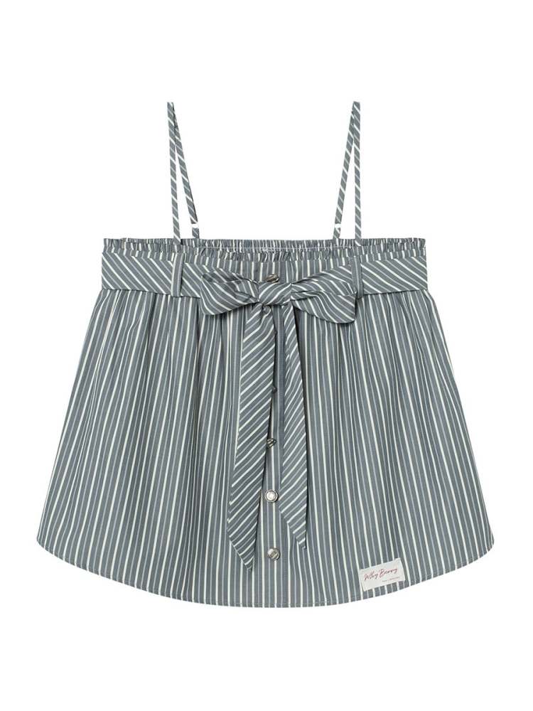 Stripe Suspenders A-Line Short Tops