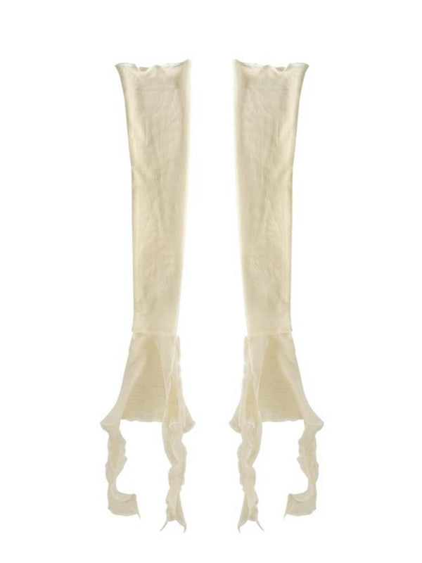 Fluttering Elastic Tulle Sleeves