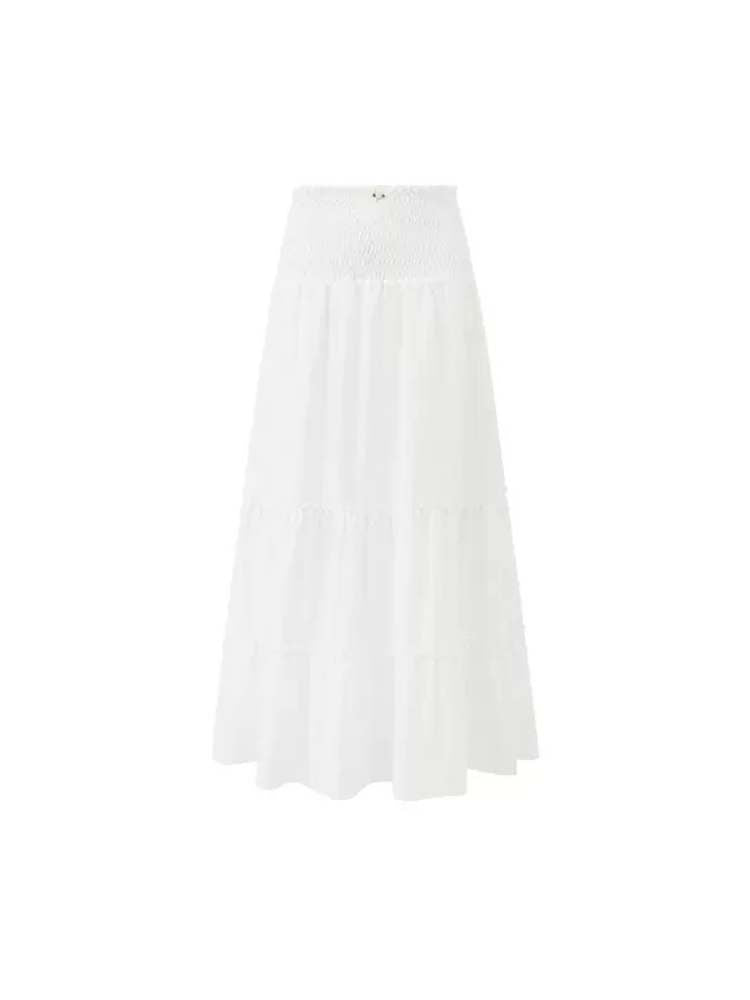 Resort Style Elastic Waist A-Line Tiered Skirt