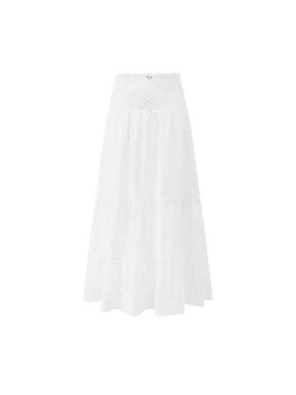 Resort Style Elastic Waist A-Line Tiered Skirt