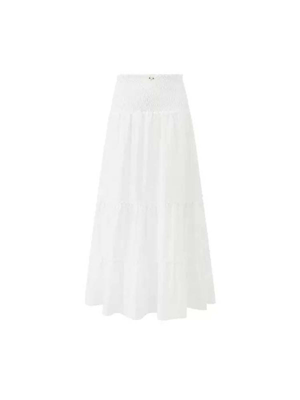 Resort Style Elastic Waist A-Line Tiered Skirt