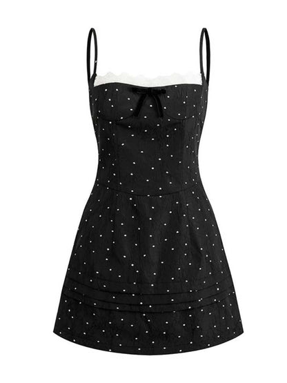 Polka Dot Ribbon Cami Dress