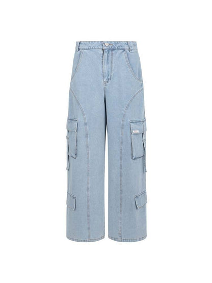 Denim Casual Loose Cargo Pants