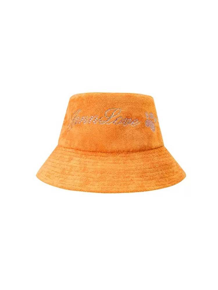 Towel Fabric Rhinestone Bucket Hat