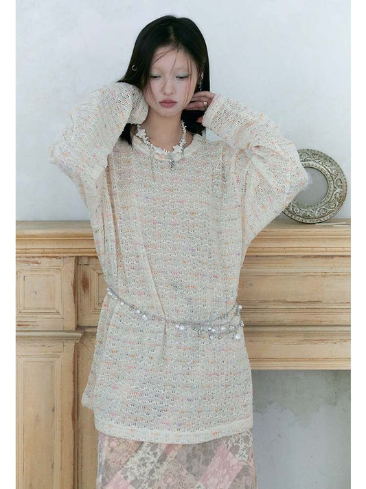 Colorful Dots Loose Pullover Knit