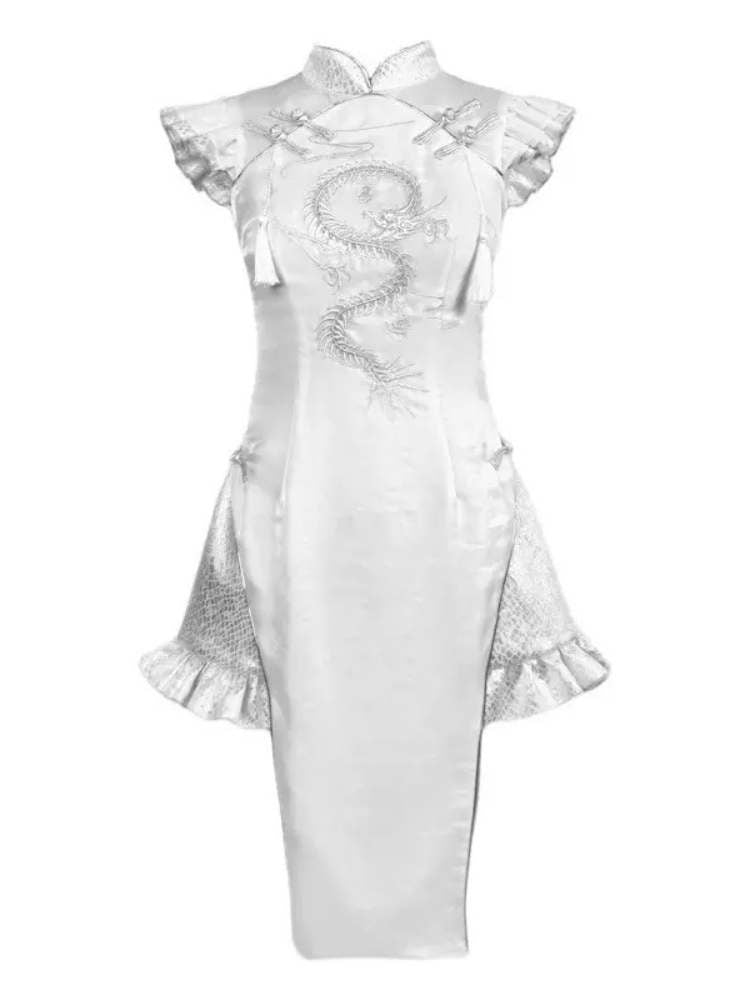 Silver Dragon Embroidery China Dress