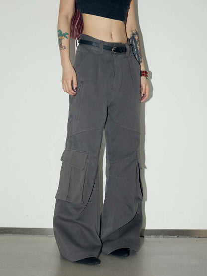 Multi Pocket Wide Leg Cargo Pants