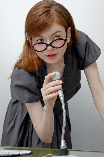 Dark Gray Pleated Skirt Set-Up