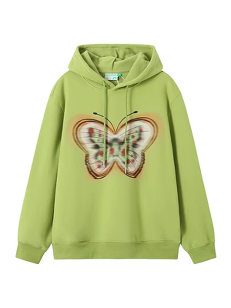 Butterfly-print velvet sweatshirt