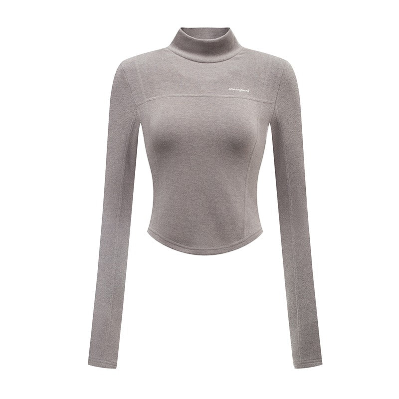 Warm half-neck slim base layer T-shirt