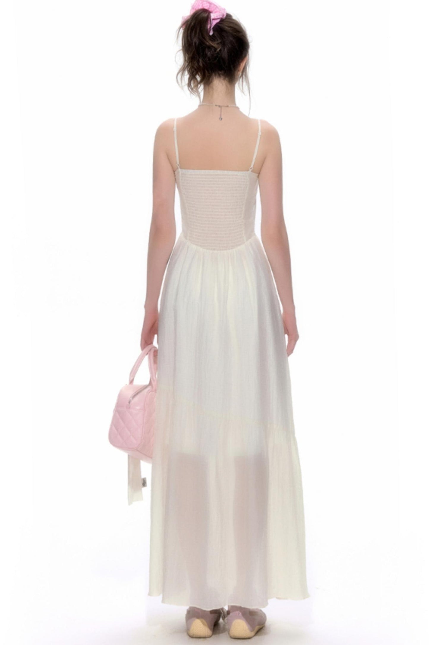 Chic Tencel White Long Dress