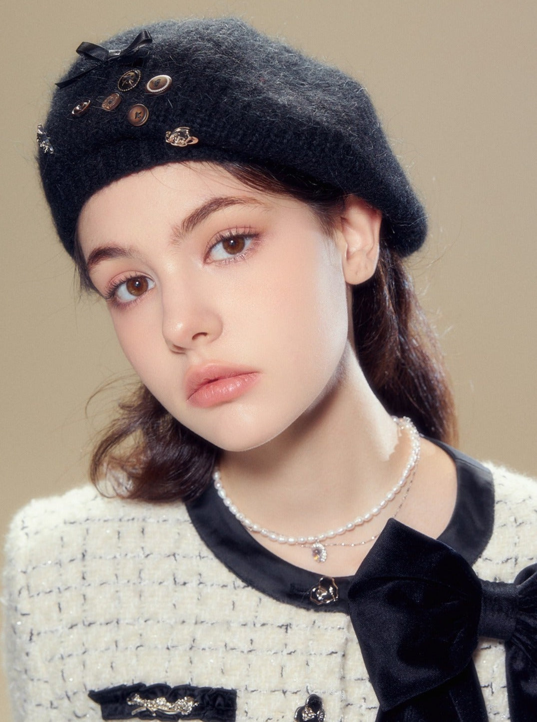 Wool knitted beret hats