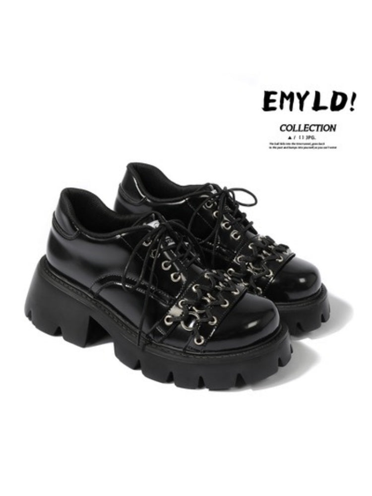 Niche Design Derby Eyelet Platform Shoes