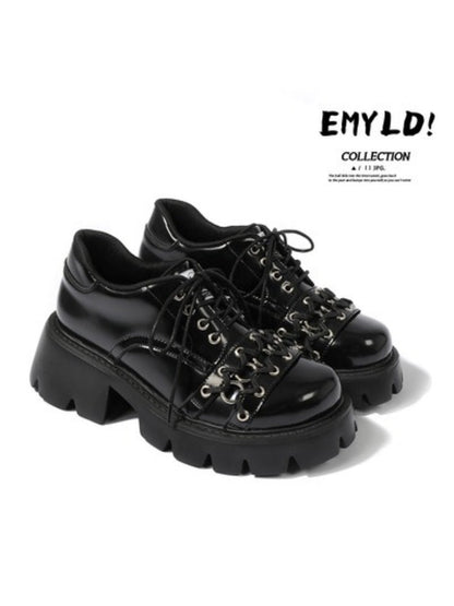 Niche Design Derby Eyelet Platform Shoes