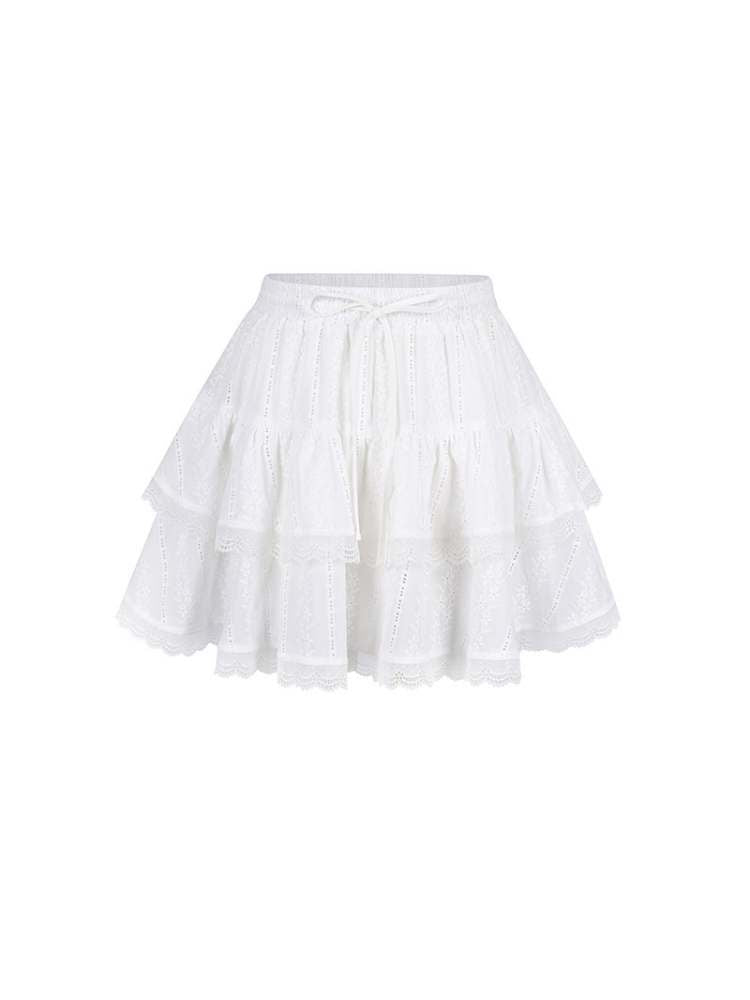 French Girl Lace Bilayer Fluffy Cake Skirt