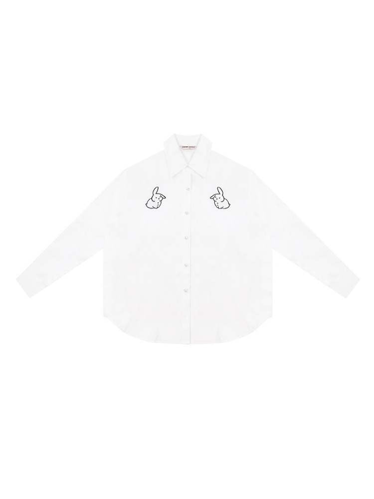 Rabbit Embroidery Loose Shirt