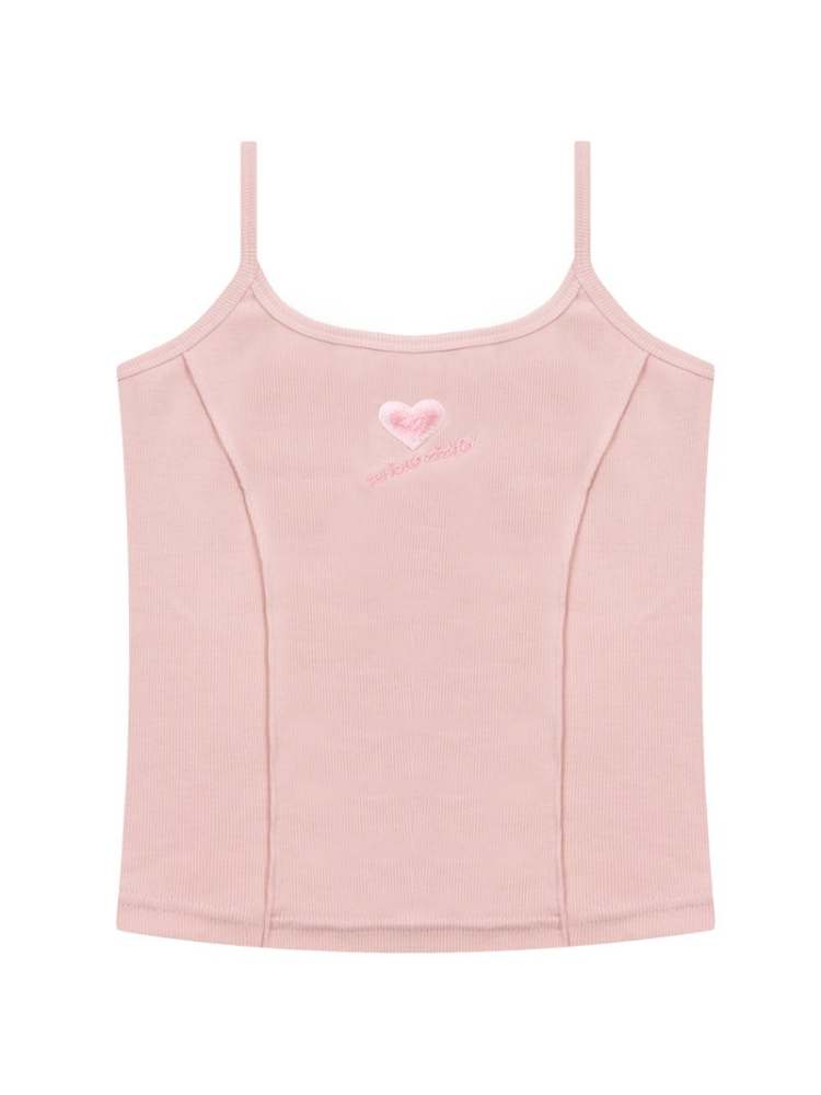 Slim Fit Heart Embroidery Knit Camisole