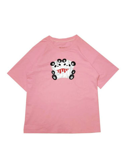 Couple Panda Embroidery T-Shirt