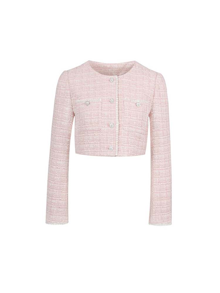 Girly Lame Pearl Bijoux Short Jacket