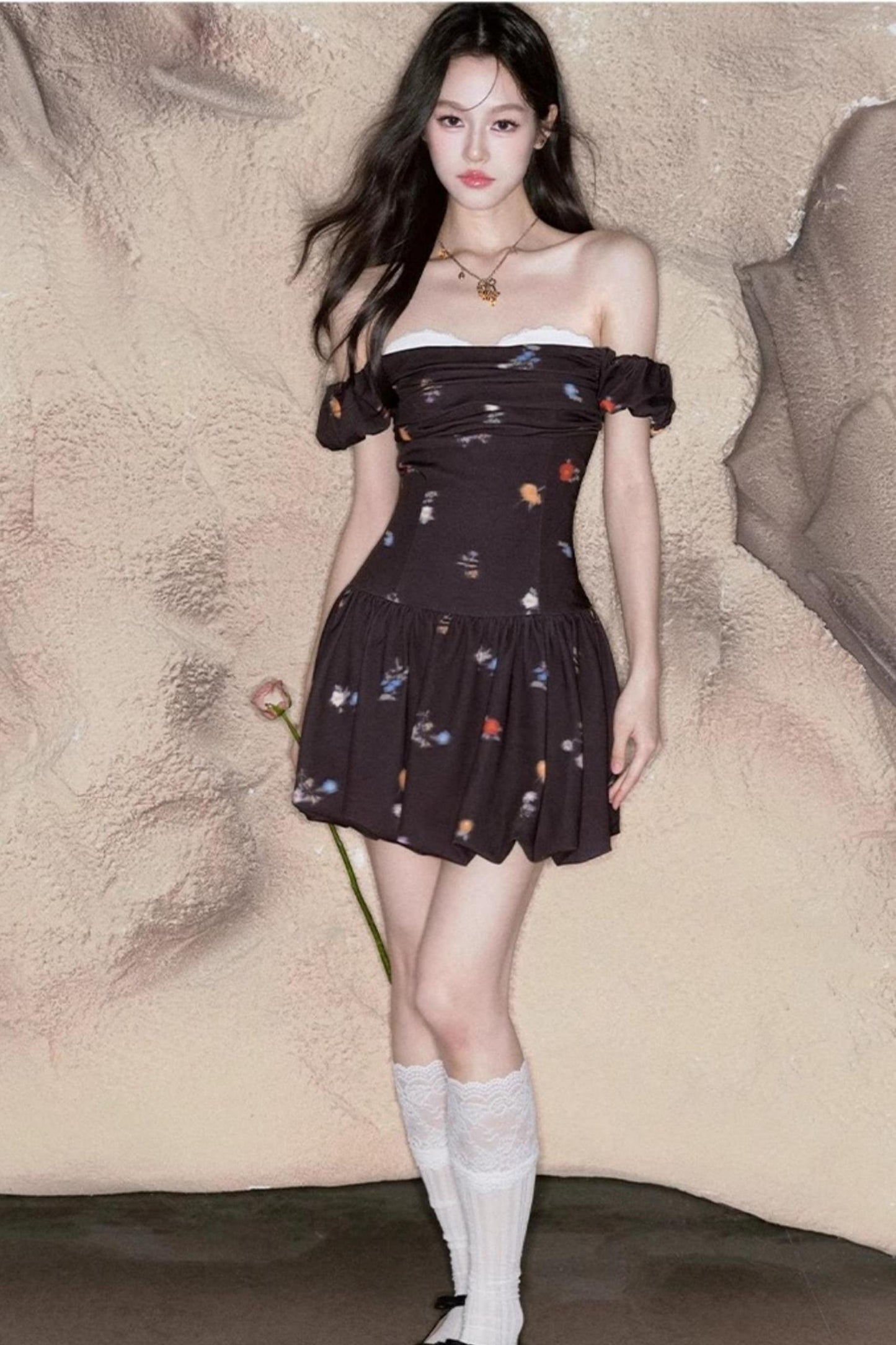 Rose One-Shoulder Dress