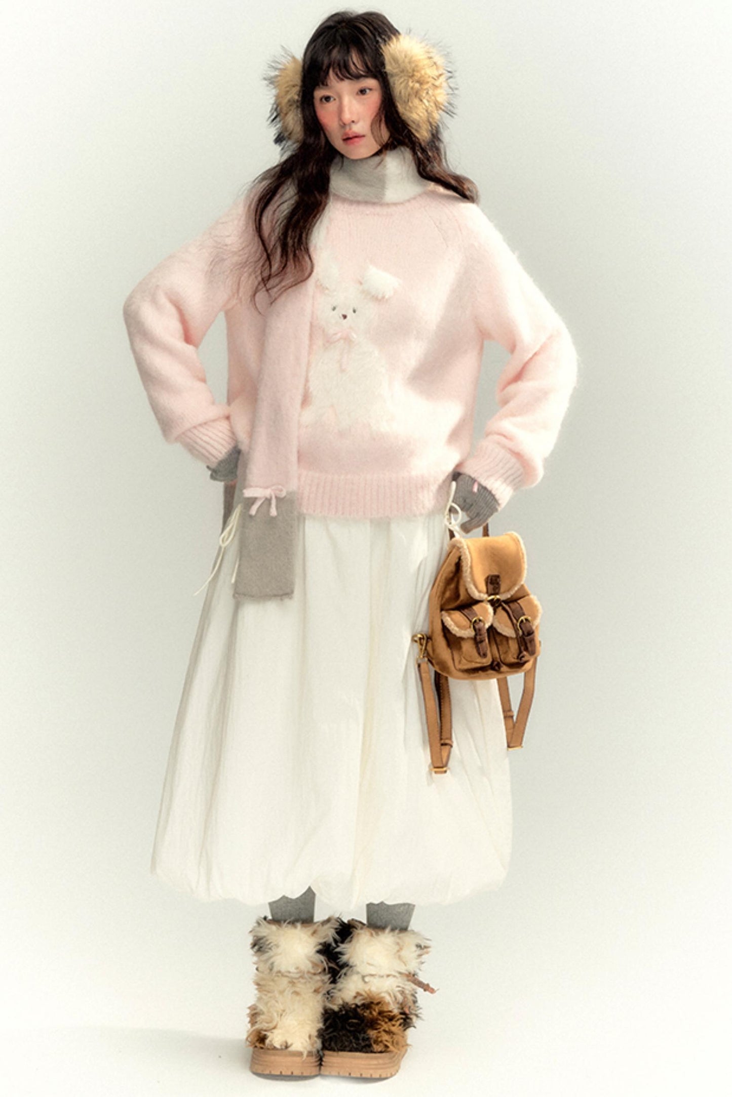 Bunny Mink Knit Sweater Set-Up