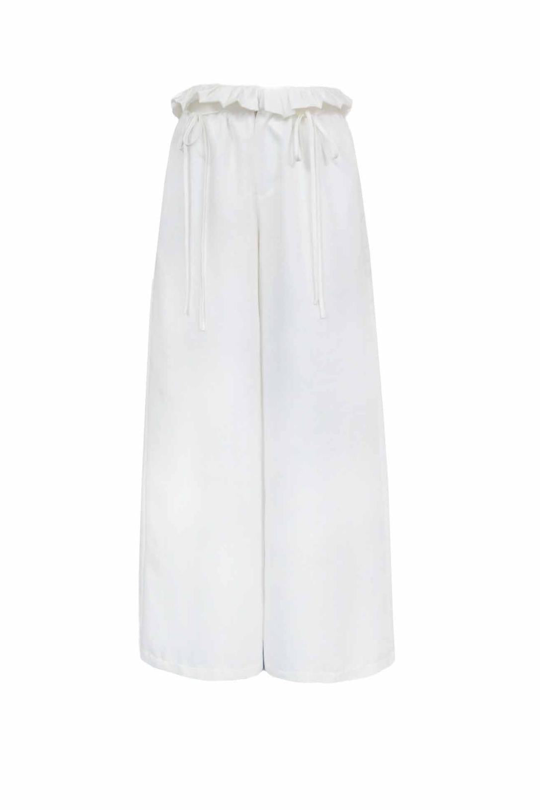 White Lace Mop Pants