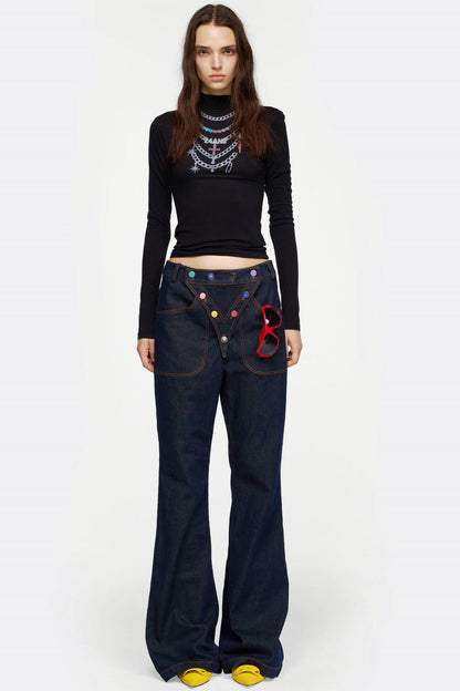 Necklace Turtleneck Long Sleeve Top