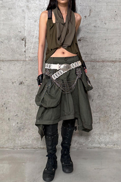 Metal-Studded Swing Tank Top