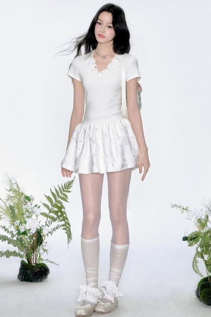 Korean Floral Polo Dress