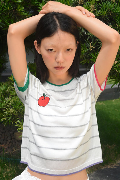 Red Apple Striped Tee