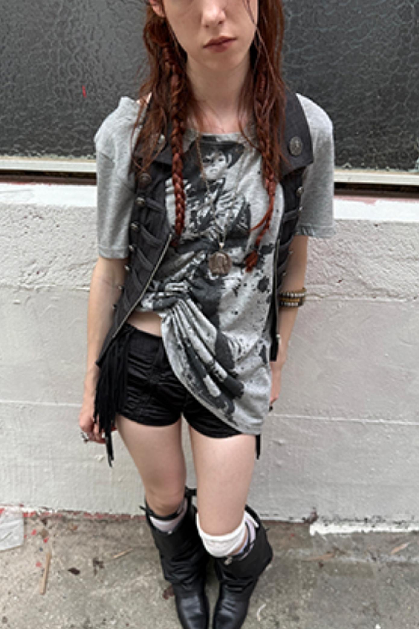 Slim Fit Double-Breasted Zipper Top