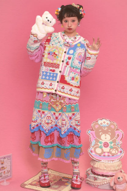 Pink Baby Patchwork Cardigan