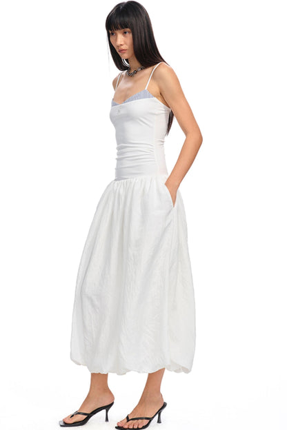 Color-Block Halter Maxi Dress