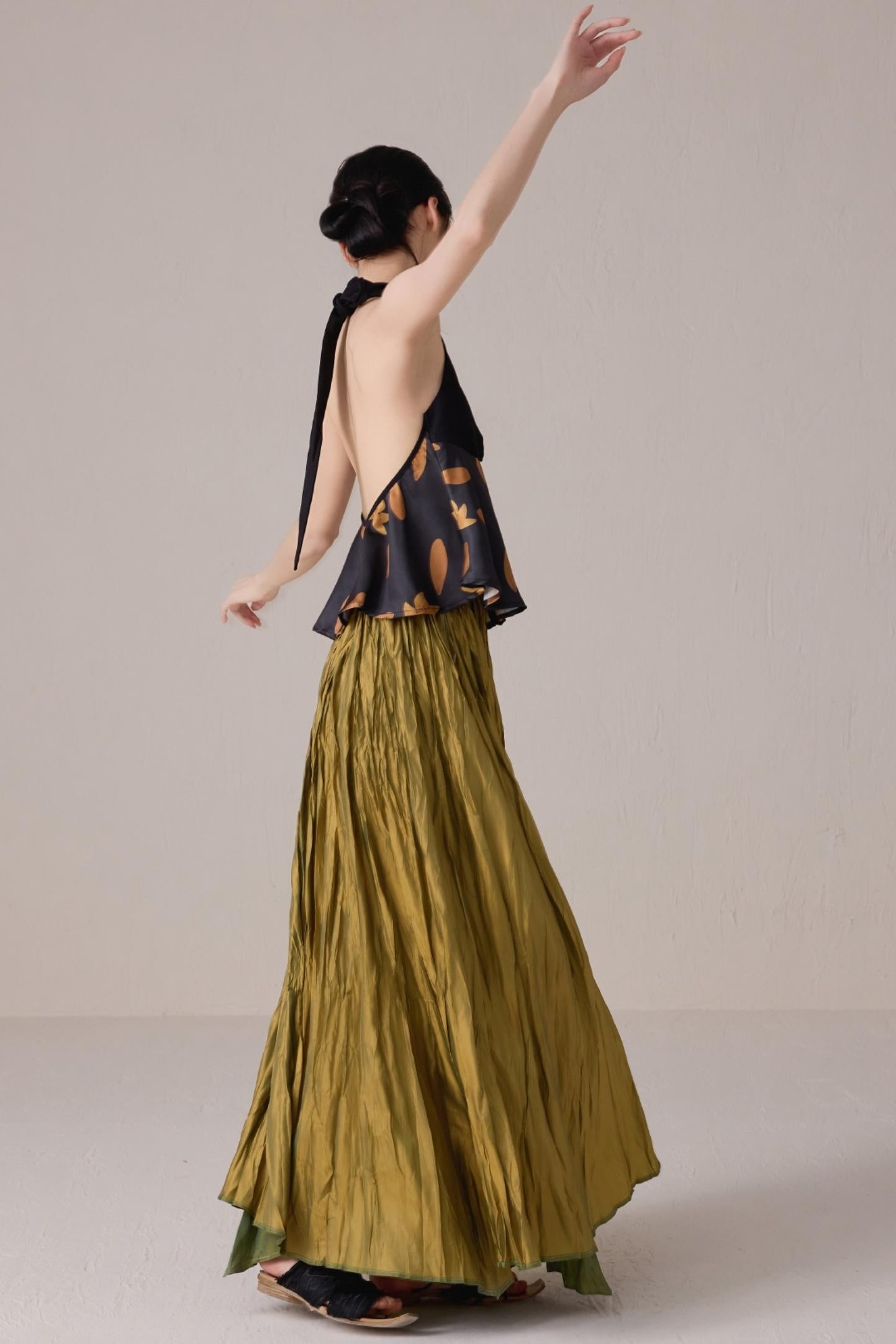 Moonlight Colorblock Backless Neck Vest