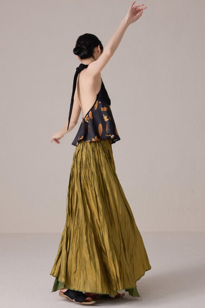 Moonlight Colorblock Backless Neck Vest