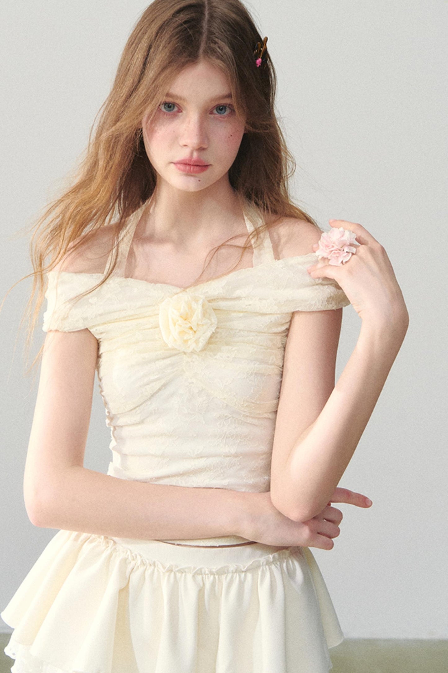 Lace One-Shoulder Top