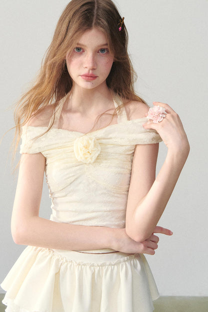 Lace One-Shoulder Top