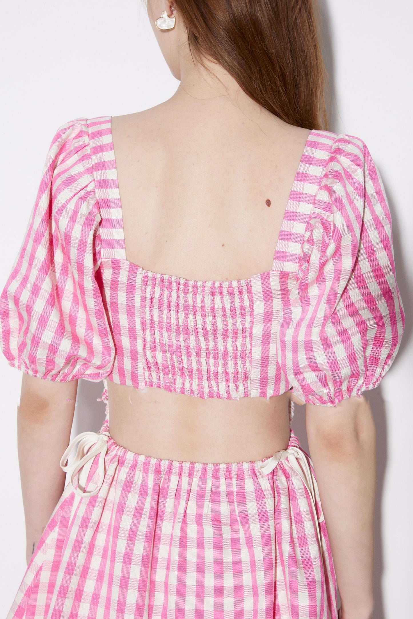 Pink Grid Short Dress