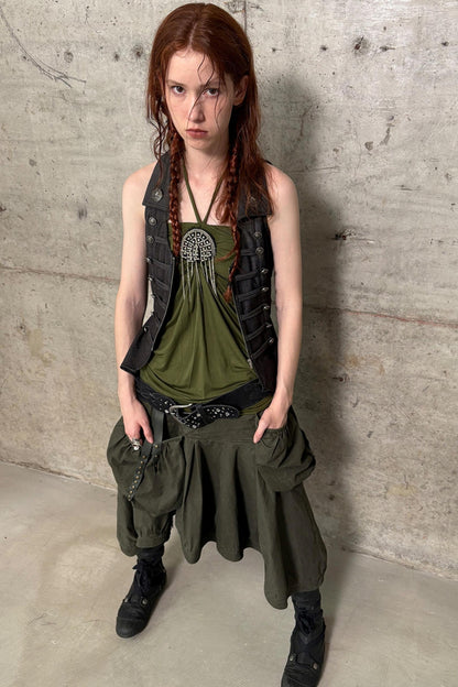 Metal Button Corset Tank