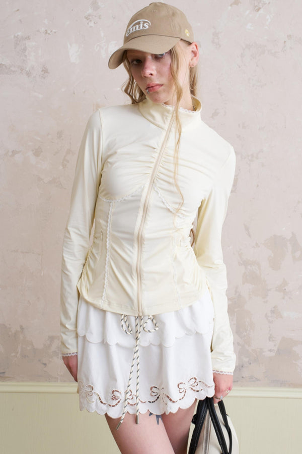 Silk Lace Long Sleeves Top