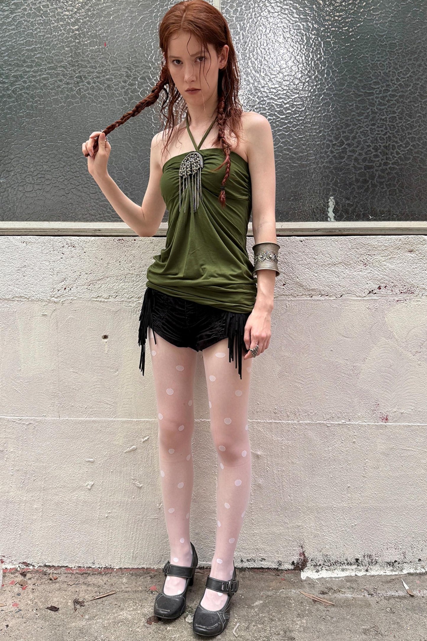 Metal Button Corset Tank