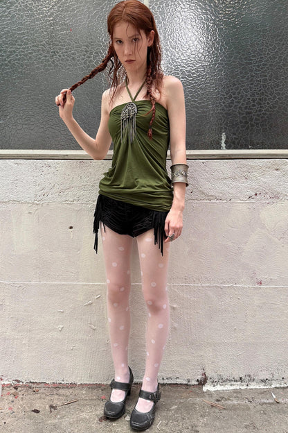 Metal Button Corset Tank