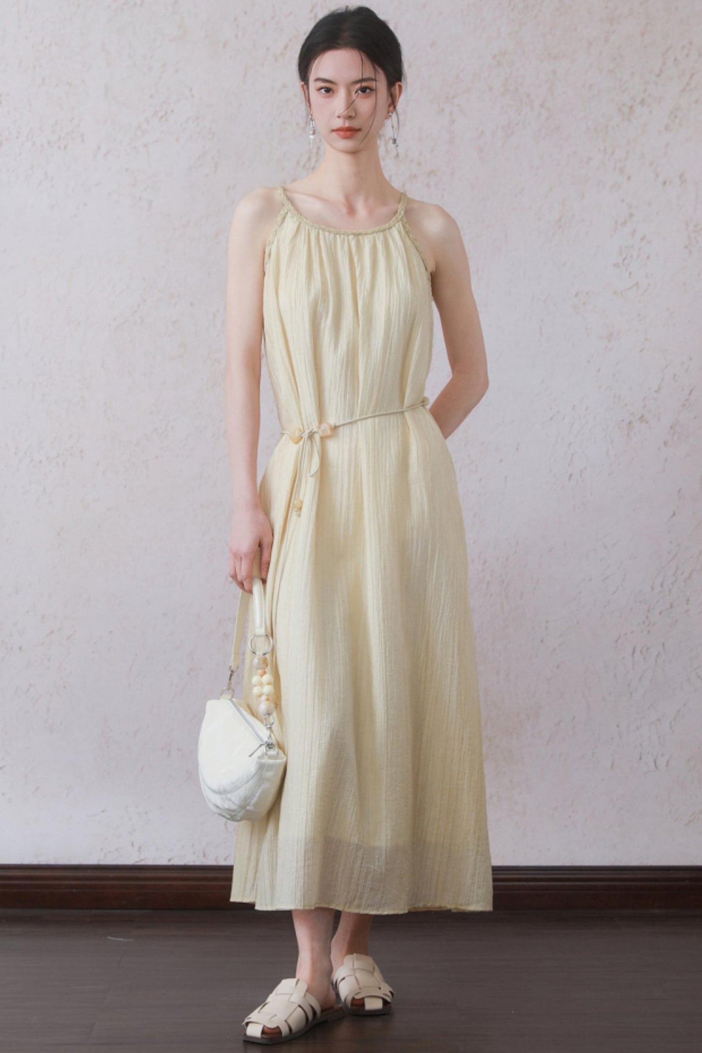 Yellow Halter Dress Set-Up