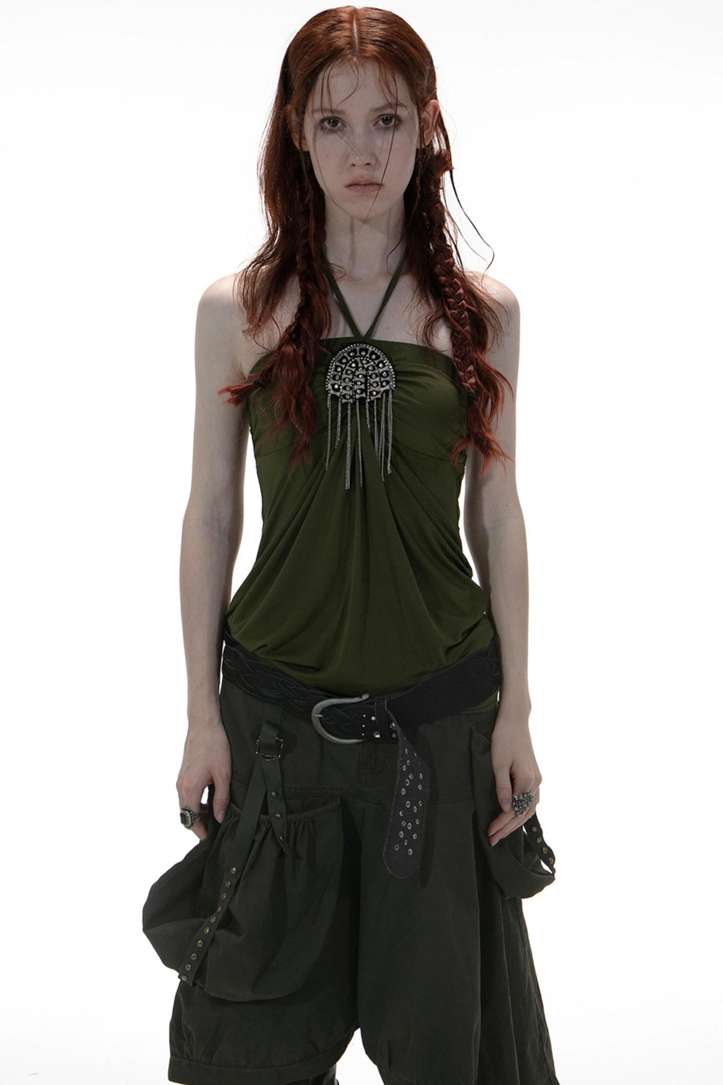 Metal Button Corset Tank