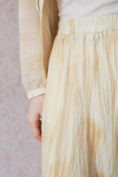 Yellow Pleated Skirt