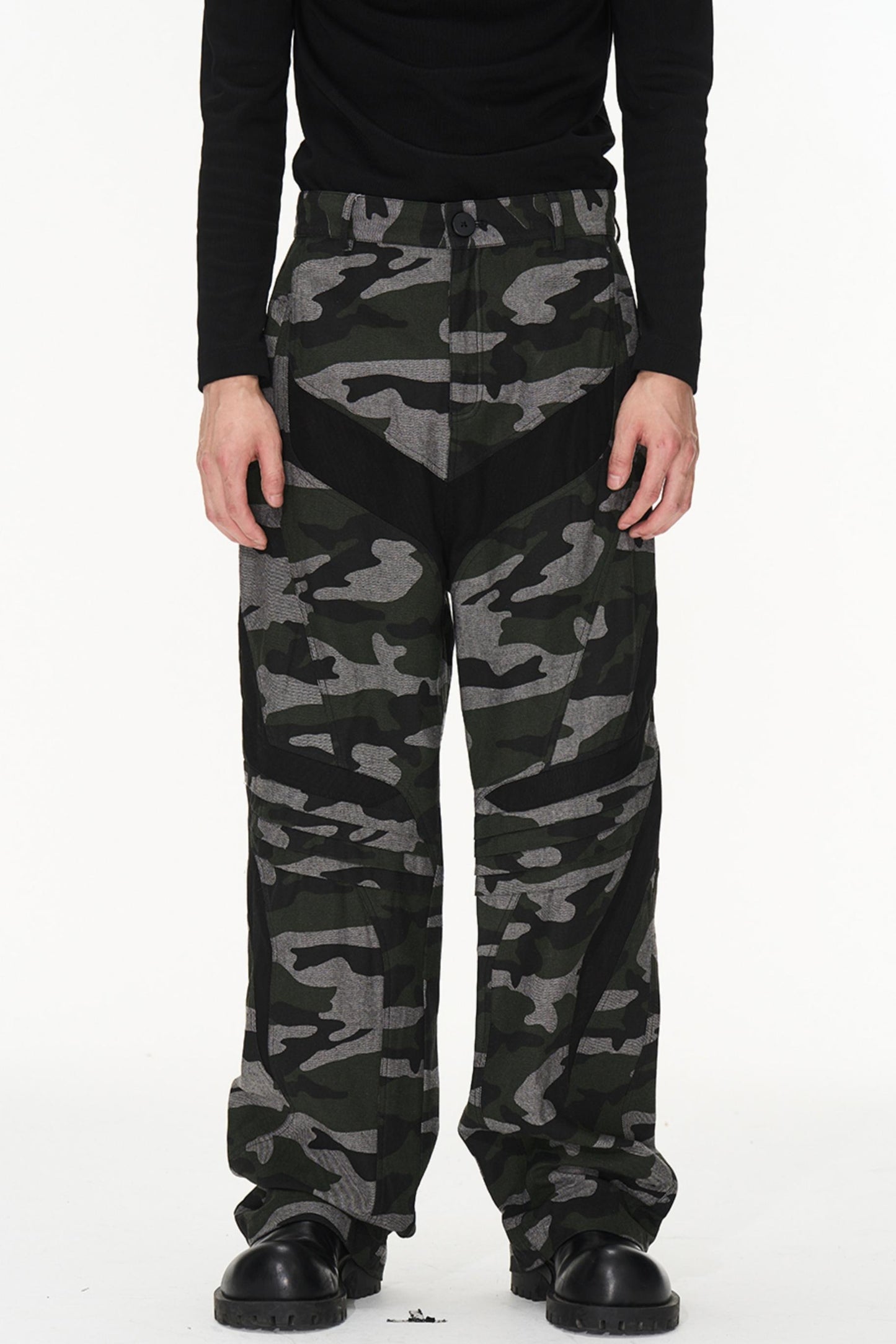 Patchwork Pleat Pants