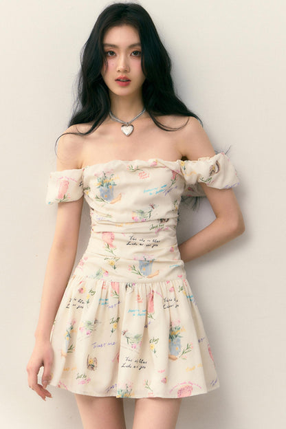 Pastel Lotus Neck-Tie Oriental Dress