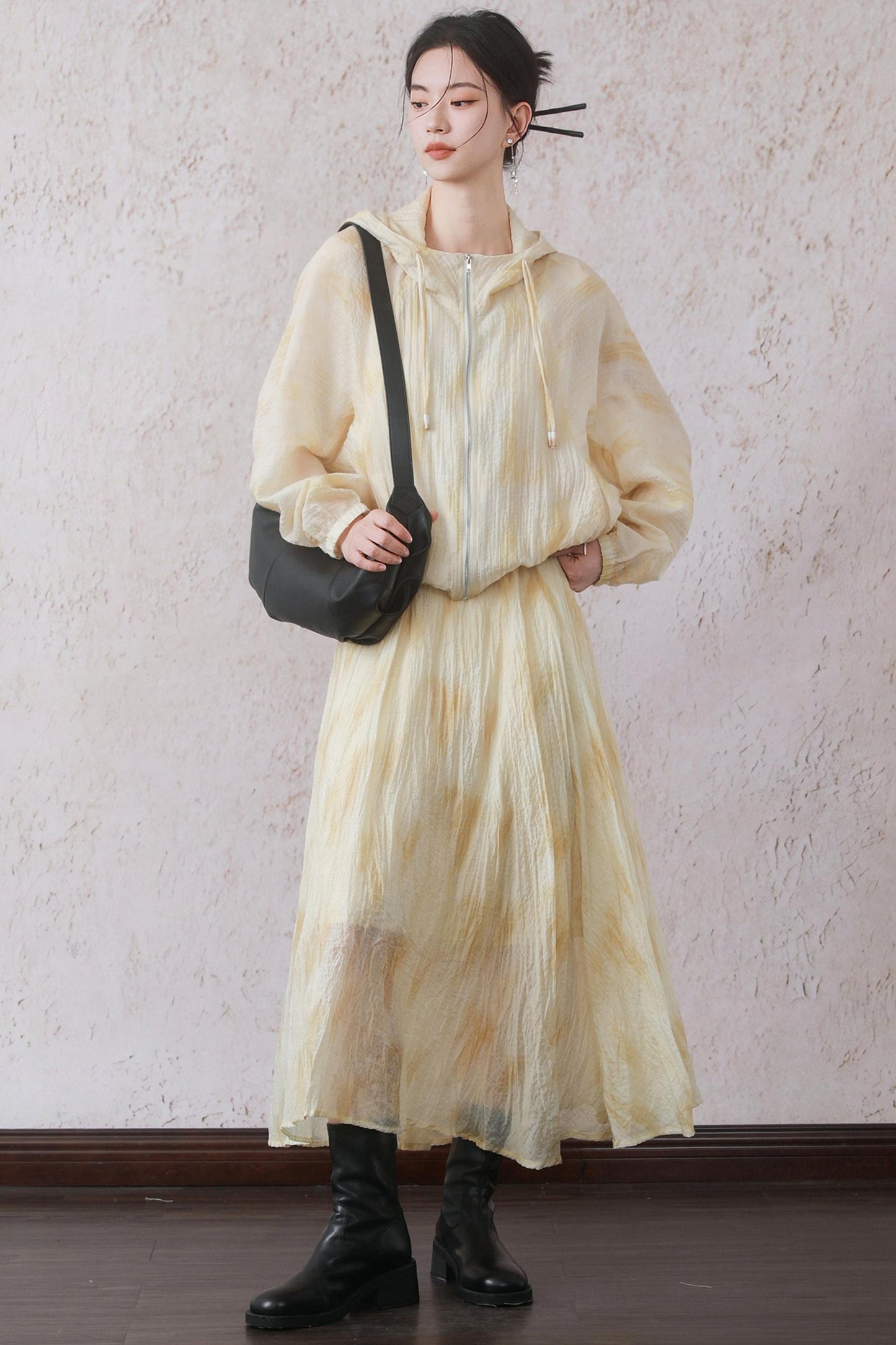 Lightweight Cheese Yellow Hooded Jacket