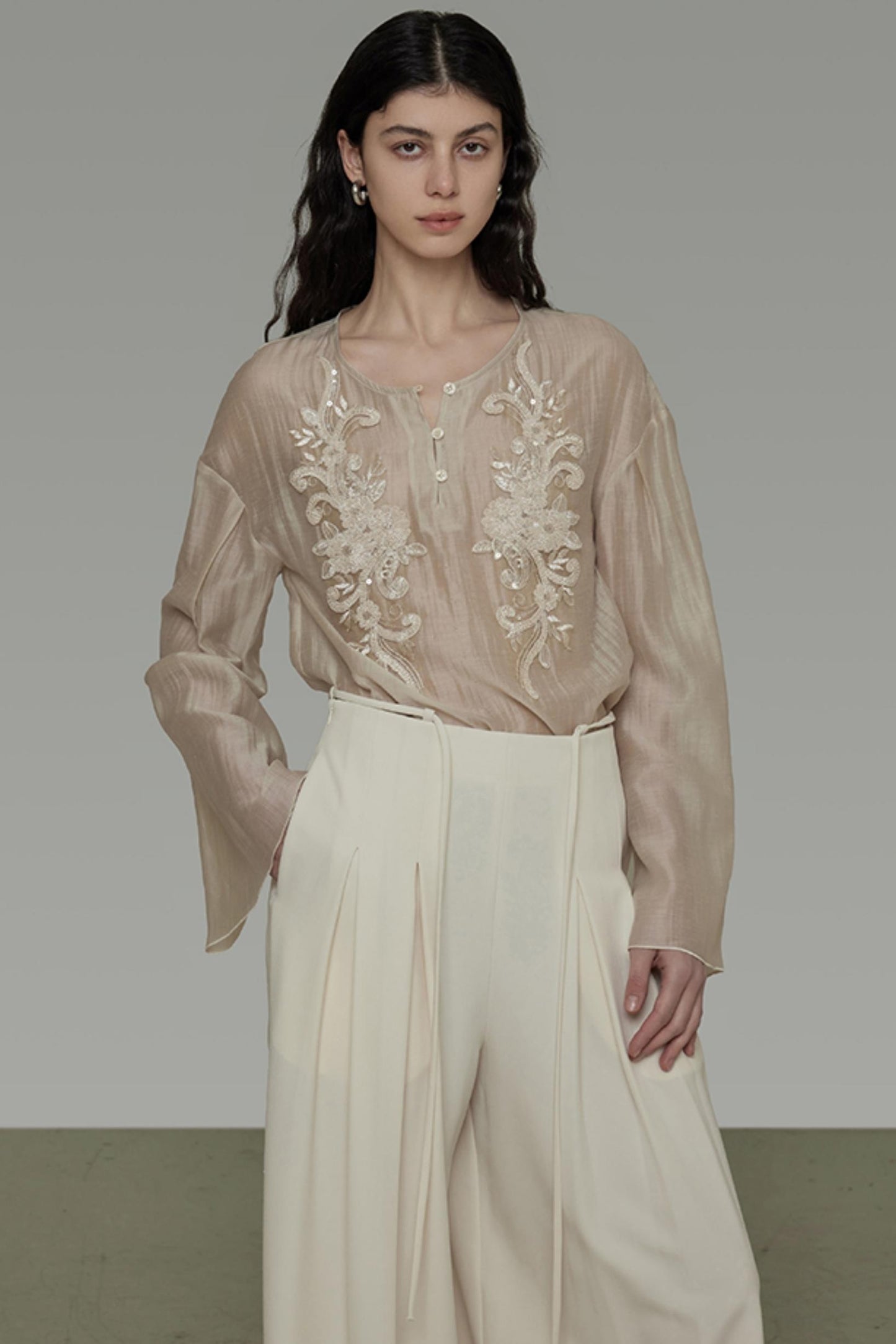 Retro Embroidered Blouse